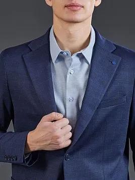 ТРИКОТАЖНЫЙ СИНИЙ КОСТЮМ PEPLOS SU26143-R