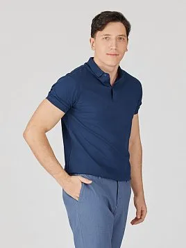 РУБАШКА-ПОЛО ИЗ ТКАНИ ПИКЕ TSP26007-R СИНЯЯ