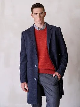 МУЖСКОЕ ПАЛЬТО OW26204-CT ТЕМНО-СИНЕЕ