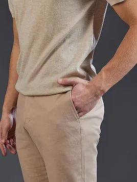 ЛЬНЯНОЙ КОСТЮМ С НАКЛАДНЫМИ КАРМАНАМИ PEPLOS SU26801-R БЕЖЕВЫЙ