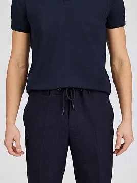 БРЮКИ НА РЕЗИНКЕ В ПОЯСЕ СО ШНУРКОМ TR26163-298 ТЕМНО-СИНИЕ