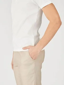 ЛЬНЯНЫЕ БРЮКИ НА КУЛИСКЕ P2626-R БЕЖЕВЫЕ