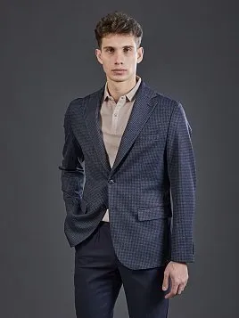 ТРИКОТАЖНЫЙ ПИДЖАК JA26144-R ТЕМНО-СИНИЙ