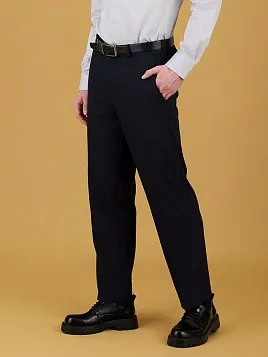 БРЮКИ С ПОЯСОМ НА РЕЗИНКЕ TR26158-298-63 ТЕМНО-СИНИЕ