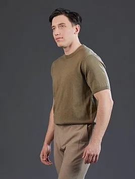 ТРИКОТАЖНАЯ РУБАШКА С ШЕРСТЬЮ И ШЕЛКОМ KN26TS048 ЗЕЛЕНАЯ