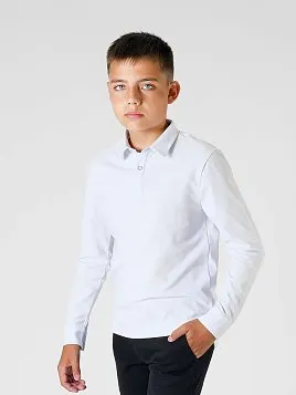 РУБАШКА-ПОЛО С ДЛИННЫМ РУКАВОМ ДЛЯ МАЛЬЧИКА MAJESTIC LEGATE TS23J10-P БЕЛЫЙ