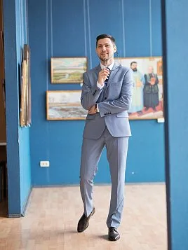 КОСТЮМ МУЖСКОЙ PEPLOS SU20017-SL ГОЛУБОЙ