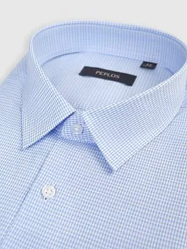 СОРОЧКА МУЖСКАЯ PEPLOS SH25053-K-SL ГОЛУБОЙ
