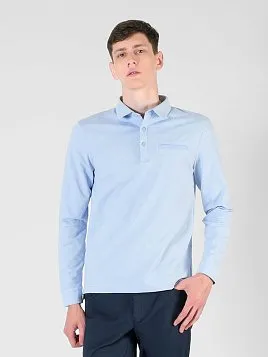 РУБАШКА-ПОЛО С ДЛИННЫМ РУКАВОМ ПОДРОСТКОВАЯ MAJESTIC LEGATE TS23T11-P ГОЛУБОЙ