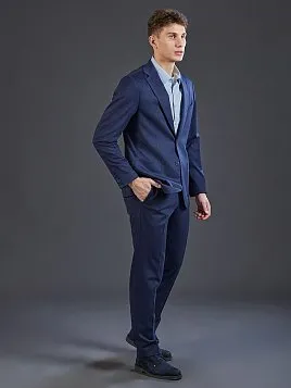 ТРИКОТАЖНЫЙ СИНИЙ КОСТЮМ PEPLOS SU26143-R