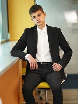 КОСТЮМ ПОДРОСТКОВЫЙ PEPLOS SU23T014-SL ЧЁРНЫЙ