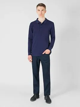 РУБАШКА-ПОЛО ПОДРОСТКОВАЯ С ДЛИННЫМ РУКАВОМ PEPLOS TS22T15-P ТЕМНО-СИНИЙ