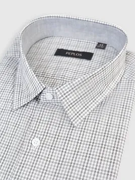СОРОЧКА МУЖСКАЯ PEPLOS SH25087-K-R СЕРЫЙ