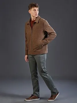 КОРИЧНЕВАЯ КУРТКА ИЗ ШЕРСТЯНОЙ ТКАНИ OW26304-JА