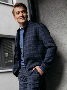ПИДЖАК-БОМБЕР МУЖСКОЙ PEPLOS JA23013-В ТЕМНО-СИНИЙ
