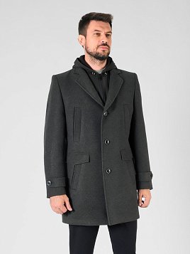 ПАЛЬТО МУЖСКОЕ PEPLOS OW2407-CT ТЕМНО-СЕРЫЙ