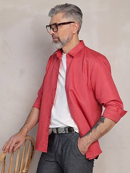 СОРОЧКА МУЖСКАЯ PEPLOS SH25223-R ОРАНЖЕВЫЙ