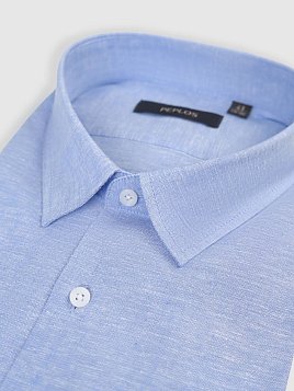 СОРОЧКА МУЖСКАЯ PEPLOS SH25079-K-C ГОЛУБОЙ