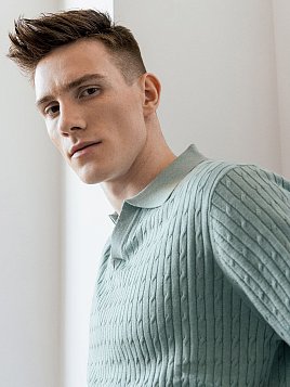 ТРИКОТАЖНАЯ РУБАШКА МУЖ. PEPLOS KN24SH037 ЗЕЛЕНЫЙ