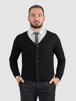 КАРДИГАН МУЖСКОЙ PEPLOS KN25C014 ЧЁРНЫЙ
