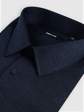 СОРОЧКА МУЖСКАЯ PEPLOS SH25141-SL ТЕМНО-СИНИЙ