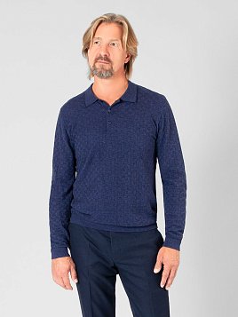 ТРИКОТАЖНАЯ РУБАШКА МУЖСКАЯ PEPLOS KN22SH024 ТЕМНО-СИНИЙ
