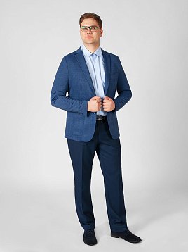 ПИДЖАК МУЖСКОЙ PEPLOS JA20035-R СИНИЙ ТРИКОТАЖНЫЙ