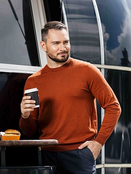 ДЖЕМПЕР МУЖСКОЙ PEPLOS KN25J038 ТЕРРАКОТОВЫЙ