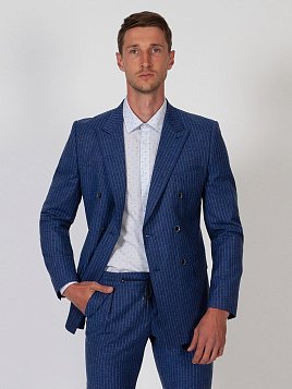 ПИДЖАК ДВУБОРТНЫЙ МУЖСКОЙ PEPLOS JA20021-SL СИНИЙ