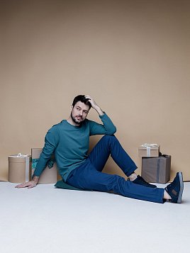 ФУТБОЛКА МУЖСКАЯ С ДЛИННЫМ РУКАВОМ PEPLOS TS24205-L ЗЕЛЕНЫЙ