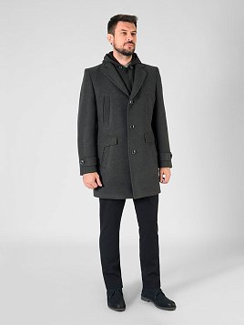 ПАЛЬТО МУЖСКОЕ PEPLOS OW2407-CT ТЕМНО-СЕРЫЙ