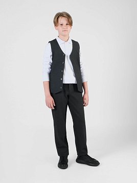 ЖИЛЕТ ДЛЯ МАЛЬЧИКА PEPLOS V24J004-332 ТЕМНО-СЕРЫЙ