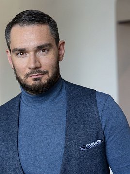ЖИЛЕТ МУЖСКОЙ PEPLOS V24110-003 СИНИЙ ТРИКОТАЖНЫЙ