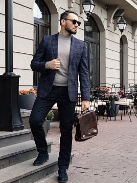 БРЮКИ МУЖСКИЕ PEPLOS P2404-SL ТЕМНО-СИНИЙ