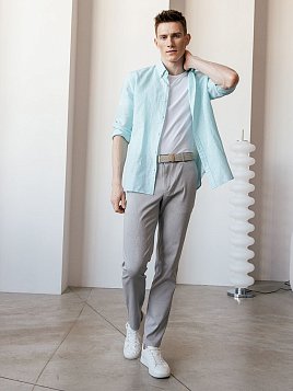 СОРОЧКА МУЖСКАЯ PEPLOS SH24245-R ЗЕЛЕНЫЙ