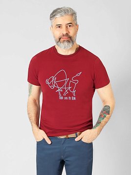 ФУТБОЛКА МУЖСКАЯ PEPLOS TS22107-R КРАСНЫЙ/БОРДО