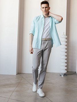 БРЮКИ МУЖСКИЕ PEPLOS P2409-SL СВЕТЛО-СЕРЫЙ