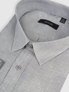 СОРОЧКА МУЖСКАЯ PEPLOS SH25089-C СЕРЫЙ
