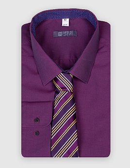 СОРОЧКА МУЖСКАЯ PEPLOS SH21111-R ФИОЛЕТОВЫЙ