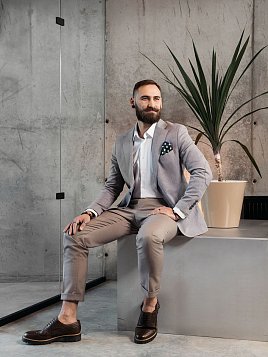 БРЮКИ МУЖСКИЕ PEPLOS TR23117-231 БЕЖЕВЫЙ