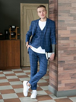ЖИЛЕТ МУЖСКОЙ PEPLOS V23012 СИНИЙ ОТ КОСТЮМА