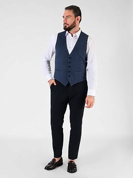 ЖИЛЕТ МУЖСКОЙ PEPLOS V24110-003 СИНИЙ ТРИКОТАЖНЫЙ